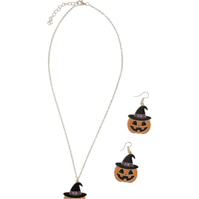 COLLANA E ORECCHINI ZUCCA HALLOWEEN 2