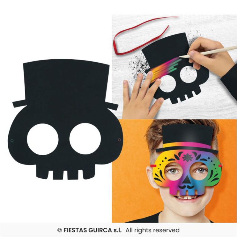 MASCHERE HALLOWEEN DA COLORARE 20CM 6PZ