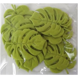 DECORAZIONE FOGLIA 16PZ  L7CM FELTRO VERDE CHIARO