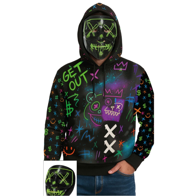 FELPA CON MASCHERA GRAFFITE TG.52-54