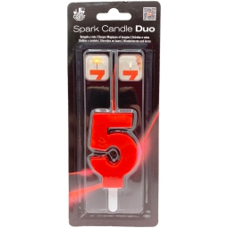 CANDELA NUMERO 5 DUO SCINTILLE ROSSA