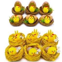 NIDO CHIOCCIA E PULCINI  6PZ ASSORTITI