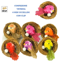 NIDO CON UCCELLINO 6PZ   CLIP