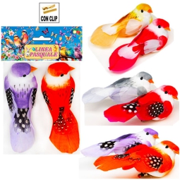 UCCELLINI CON CLIP 2 PEZZI   COLORI ASSORTITI