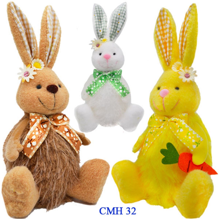 CONIGLIO GRANDE C/FIOCCO BASE LEGNO ASSORTITI