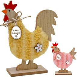 CHIOCCIA E GALLO LEGNO   CORPO RIVESTITO ASSORTITI