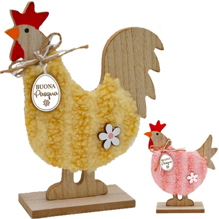CHIOCCIA E GALLO LEGNO   CORPO RIVESTITO ASSORTITI