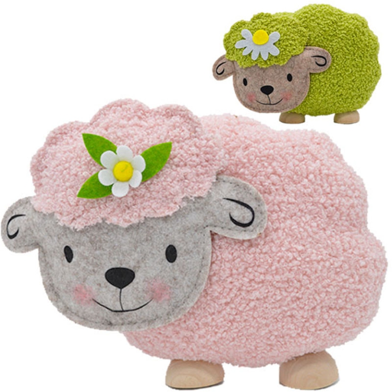 PECORELLA GRANDE MORBIDA IMBOTTITA PIEDI LEGNO ASS