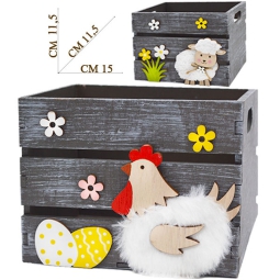 CASSETTA LEGNO C/CHIOCCIA/PECORELLA ASSORTITE