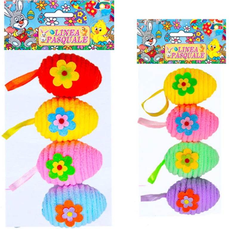 UOVA IN TESSUTO 4PZ SOGGETTI ASSORTITI