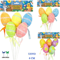 BOUQUET 5 UOVA SU STELO COLORI ASSORTITI