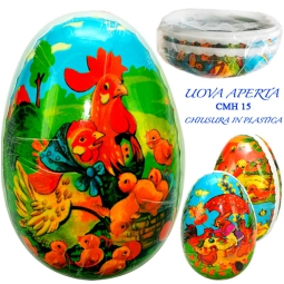 UOVO CONTENITORE H15CM   CARTONE DECORATO