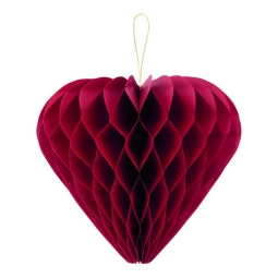 DECORAZIONE CARTA CUORE  ROSSO 40CM