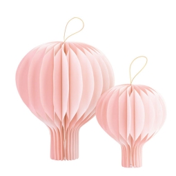 MONGOLFIERE IN CARTA 2 PEZZI ROSA CM20-30
