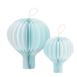 MONGOLFIERE IN CARTA 2 PEZZI AZZURRO CM20-30