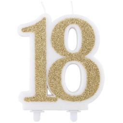 CANDELINA 18 ANNI ORO    GLITTER CM12