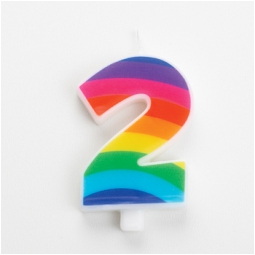 CANDELA NUMERO 2 9,5CM RAINBOW SCINTILLANTE