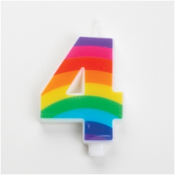 CANDELA NUMERO 4 9,5CM RAINBOW SCINTILLANTE