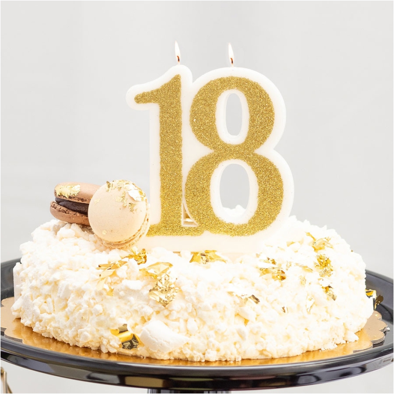 CANDELINA 18 ANNI ORO    12CM