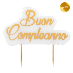 CANDELINA BUON COMPLEANNO CM8X10 METAL ORO