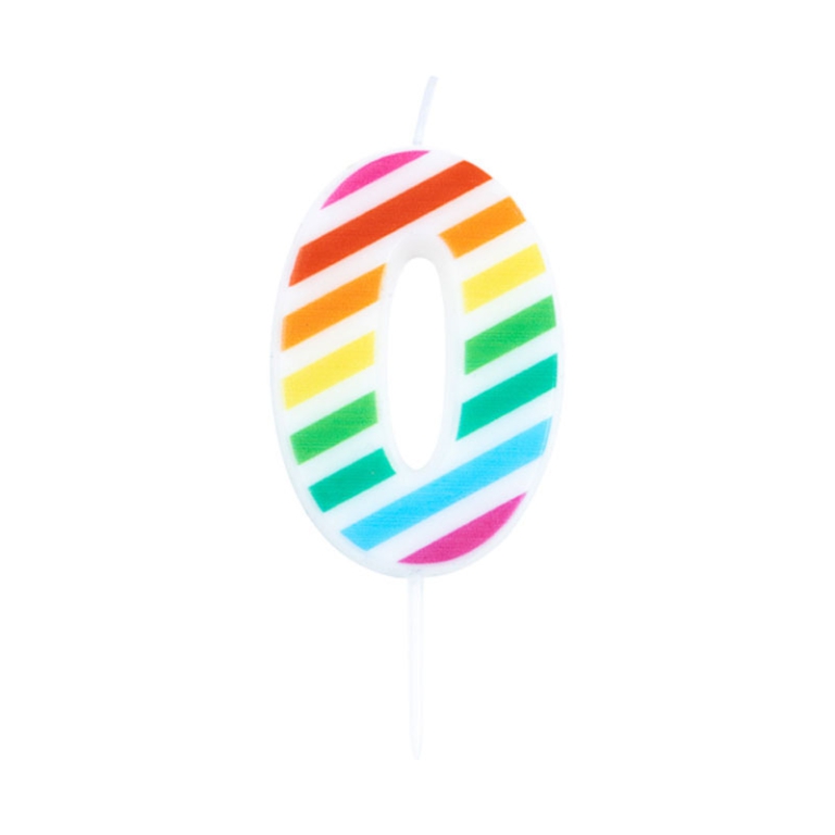 CANDELA NUMERO 0 10,5CM  MULTICOLOR