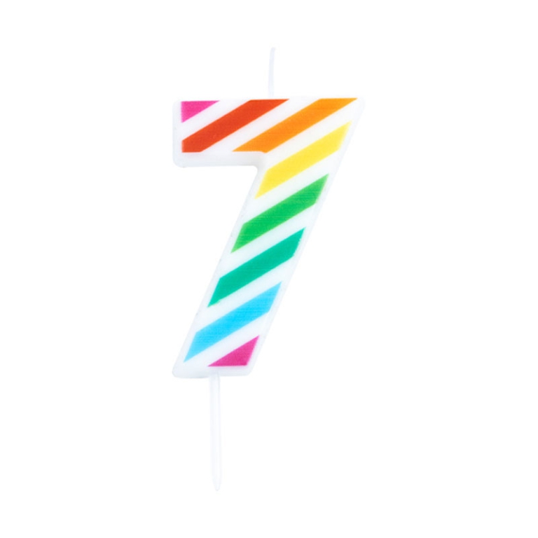 CANDELA NUMERO 7 10,5CM  MULTICOLOR