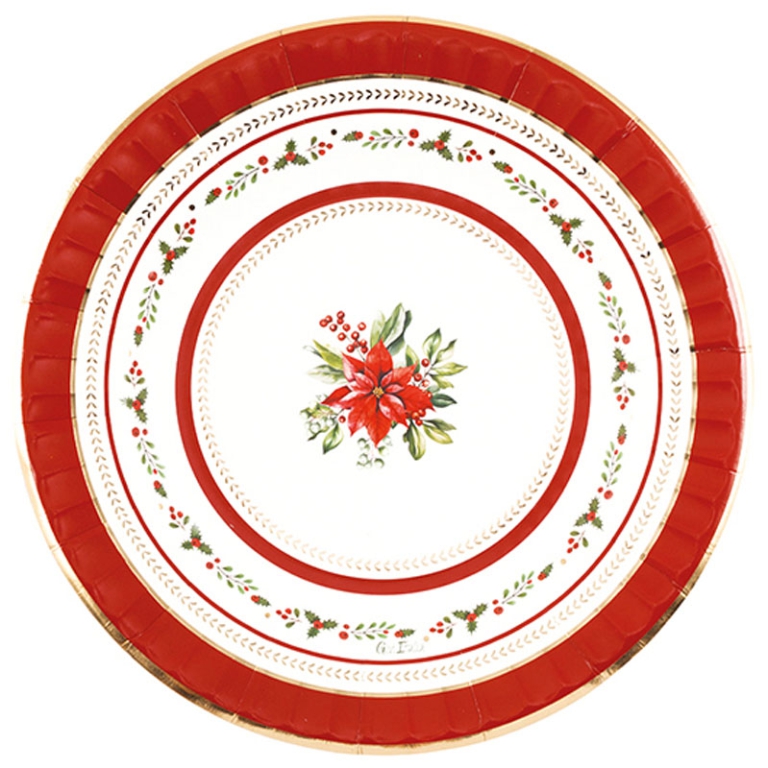 PIATTI CARTA 8PZ 27CM    RED ROYAL