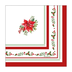 TOVAGLIOLI 33X33CM 16PZ  NATALE RED ROYAL