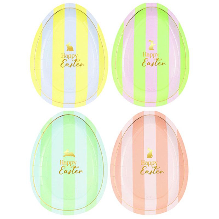 PIATTI COL.ASS. 8PZ 22CM HAPPY EASTER