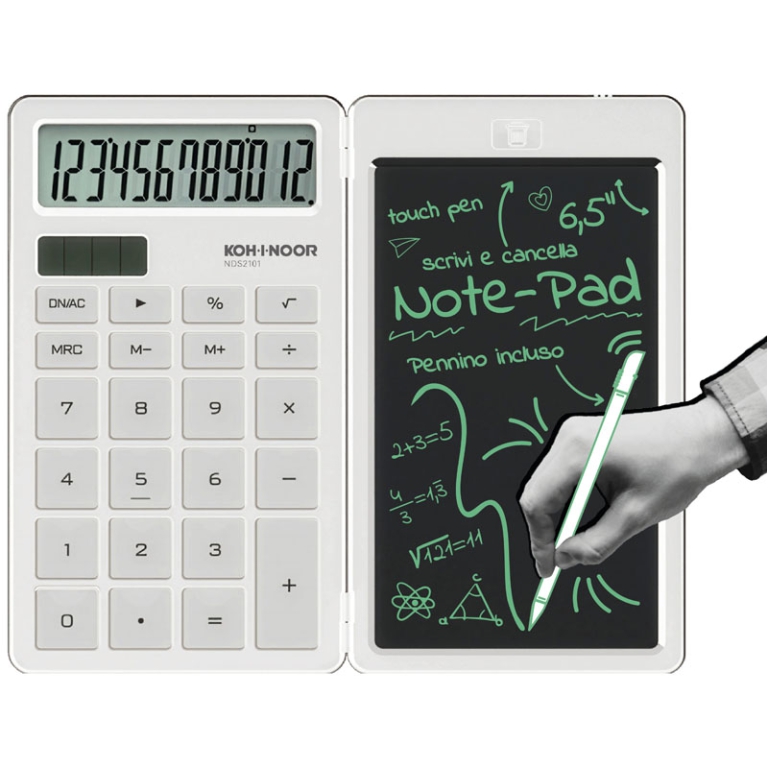 CALCOLATRICE 12CIFRE KIN NOTE-PAD CON LAVAGNETTA