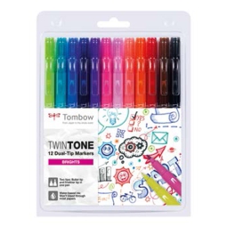 MARKER TWIN TONE 12PZ    COLORI BRILLANTI TOMBOW