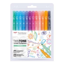 MARKER TWIN TONE 12PZ    COLORI PASTELLO TOMBOW