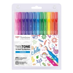 MARKER TWIN TONE 12PZ    COLORI ARCOBALENO TOMBOW