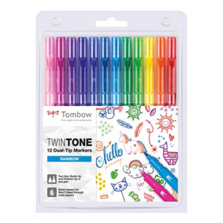 MARKER TWIN TONE 12PZ    COLORI ARCOBALENO TOMBOW