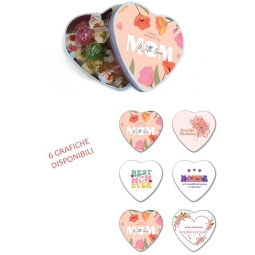 SCATOLA CUORE LATTA 12X12X3CM MAMMA GELEE FRUTTA