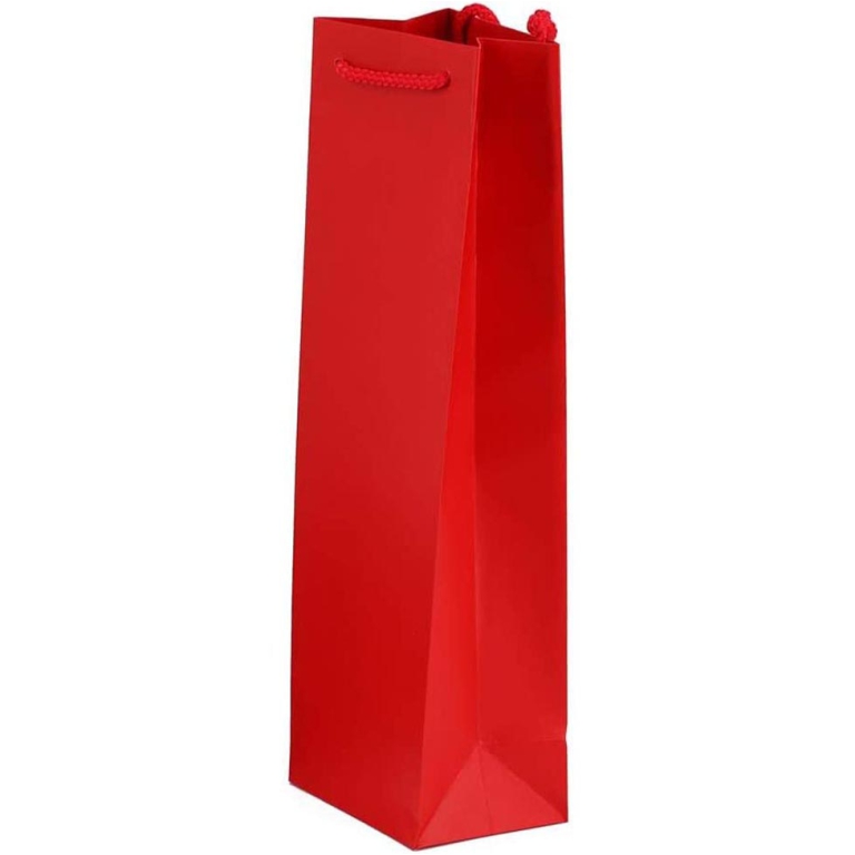 SHOPPER BOTTIGLIA 12X39X9CM MAN CORDA ROSSO 12PZ