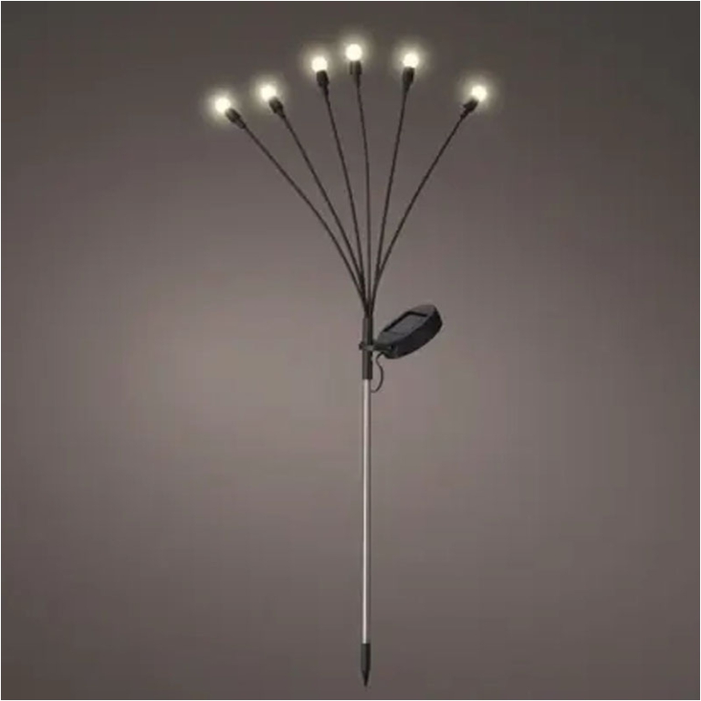 DECORO LUMINOSO 6 BULBI  CON FOTOVOLTAICO H70CM