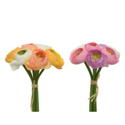 BOUQUET RANUNCOLO H19CM  COLORI ASSORTITI