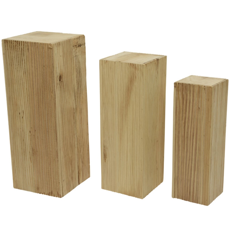 COLONNA SET 3PZ 30X30H80 25X25H70 20X20H60CM LEGNO 2