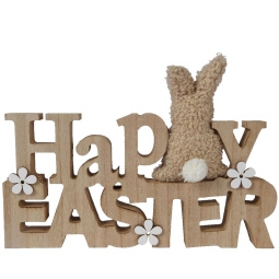 DECORO BUONA PASQUA LEGNO 24H16CM CON APPLICAZIONI