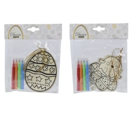 DECORO DA APPENDERE E COLORARE ASSORTITI CON PENNARELLI