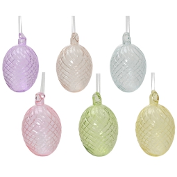 UOVO VETRO DA APPENDERE  COLORI ASSORTITI H10CM