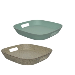 VASSOIO BIOPLASTICA BAMBOO COLORI ASSORTITI 39X39CM