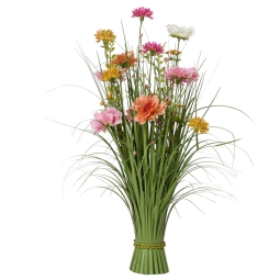 CRISANTEMI E GERANI A    FASCIO H70CM COL. ASSORTITI