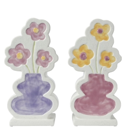 DECORO VASO CON FIORI H30CM COLORI ASSORTITI