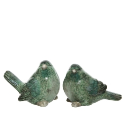 UCCELLINO TERRACOTTA H9CM VERDE