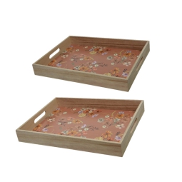 VASSOIO 40X30H5CM DECORO FIORI ASSORTITI