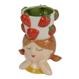 VASO MEZZOBUSTO H20,6CM  DONNA FRAGOLE