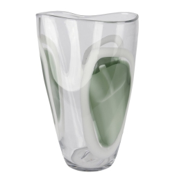 VASO VETRO H37CM VERDE E GRIGIO