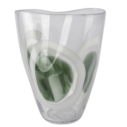 VASO VETRO H28CM VERDE E GRIGIO